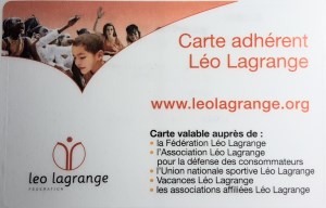Carte d'adhésion à Léo Lagrange